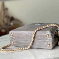 Louis Vuitton LV Women Capucines BB Handbag Grey Crocodilian Leather (2)