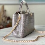 Louis Vuitton LV Women Capucines BB Handbag Grey Crocodilian Leather - Imagen 5