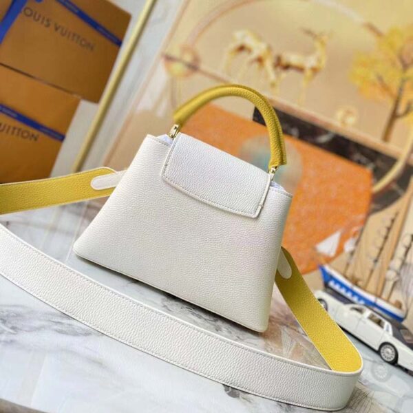 Louis Vuitton LV Women Capucines BB Handbag White Taurillon Leather (2)