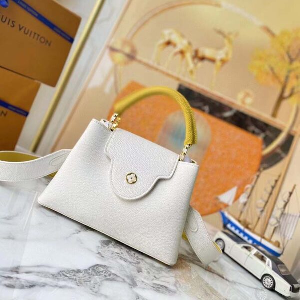 Louis Vuitton LV Women Capucines BB Handbag White Taurillon Leather (9)