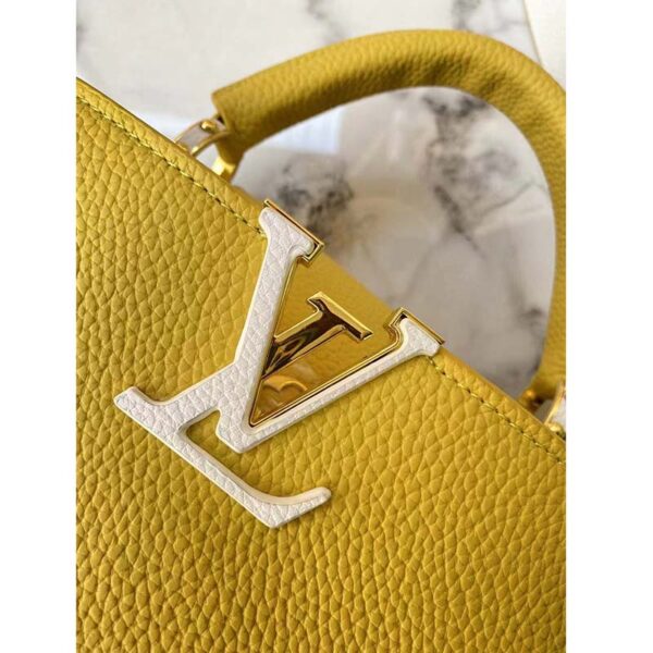 Louis Vuitton LV Women Capucines BB Handbag Yellow Taurillon Leather (4)