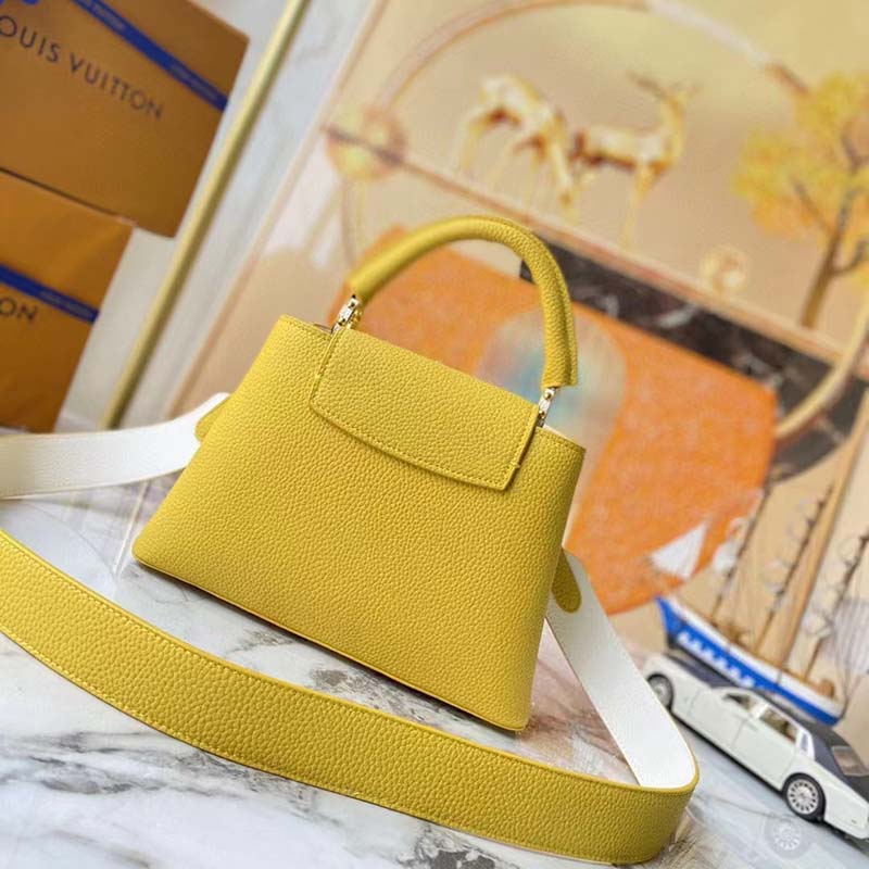 Louis Vuitton LV Women Capucines BB Handbag Yellow Taurillon