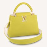 Borsa a mano Louis Vuitton LV da donna Capucines BB in pelle Taurillon gialla