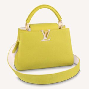 Louis Vuitton LV Women Capucines BB Handbag Yellow Taurillon Leather