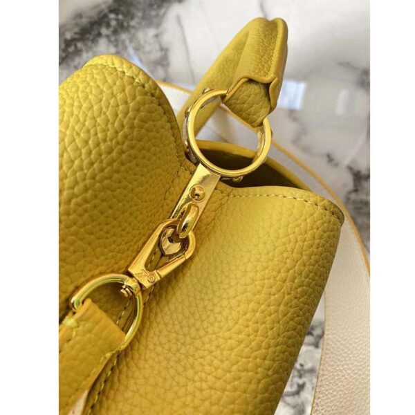 Louis Vuitton LV Women Capucines BB Handbag Yellow Taurillon Leather (7)