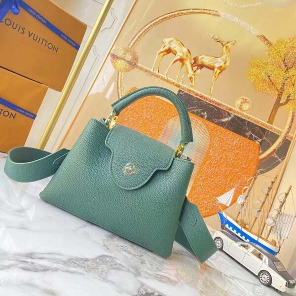 Louis Vuitton LV Women Capucines Mini Handbag Vert D’eau Green Taurillon Leather (2)
