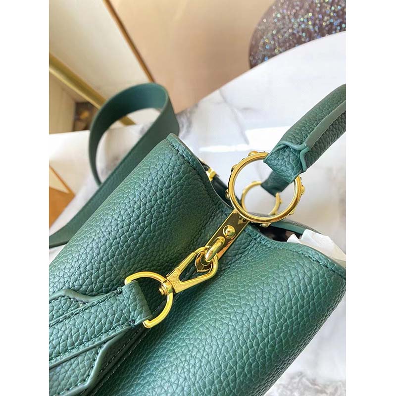 LOUIS VUITTON Taurillon Karung Mini Capucines Vert D'eau Green 1283847