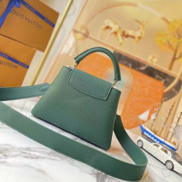 Louis Vuitton LV Women Capucines Mini Handbag Vert D’eau Green Taurillon Leather (7)