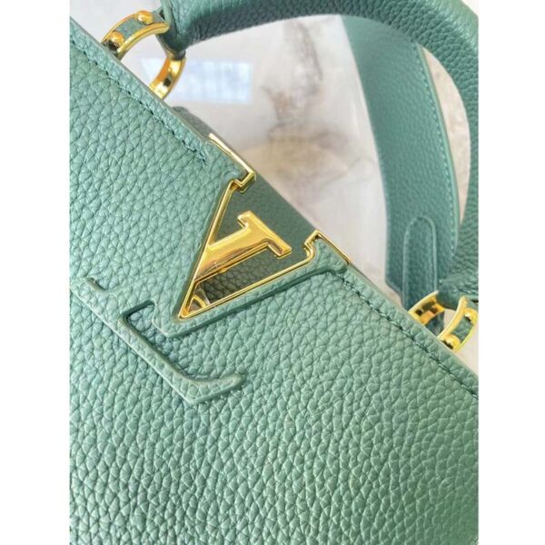 Louis Vuitton LV Women Capucines Mini Handbag Vert D’eau Green Taurillon Leather (9)