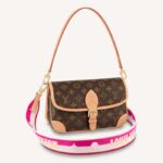 Louis Vuitton LV Diane Dam Rosa Monogram Belagd Canvas Textilfoder