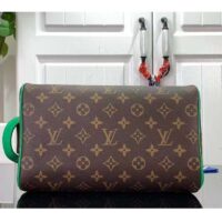 Louis Vuitton LV Women Dopp Kit Toilet Pouch Monogram Macassar Coated Canvas (8)