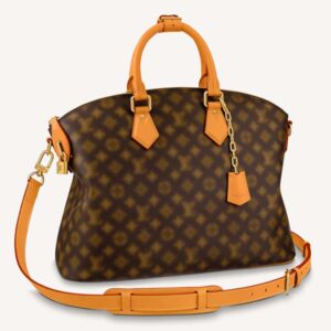 Louis Vuitton LV Women Lock It Tote Blurry Monogram Coated Canvas Cowhide Leather