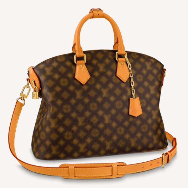Louis Vuitton LV Women Lock It Tote Blurry Monogram Coated Canvas Cowhide Leather (6)