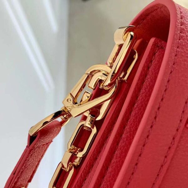 Louis Vuitton LV Women Mini Dauphine Handbag Fluo Pink Tufted Grained Calfskin Leather (11)