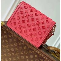 Louis Vuitton LV Women Mini Dauphine Handbag Fluo Pink Tufted Grained Calfskin Leather (3)