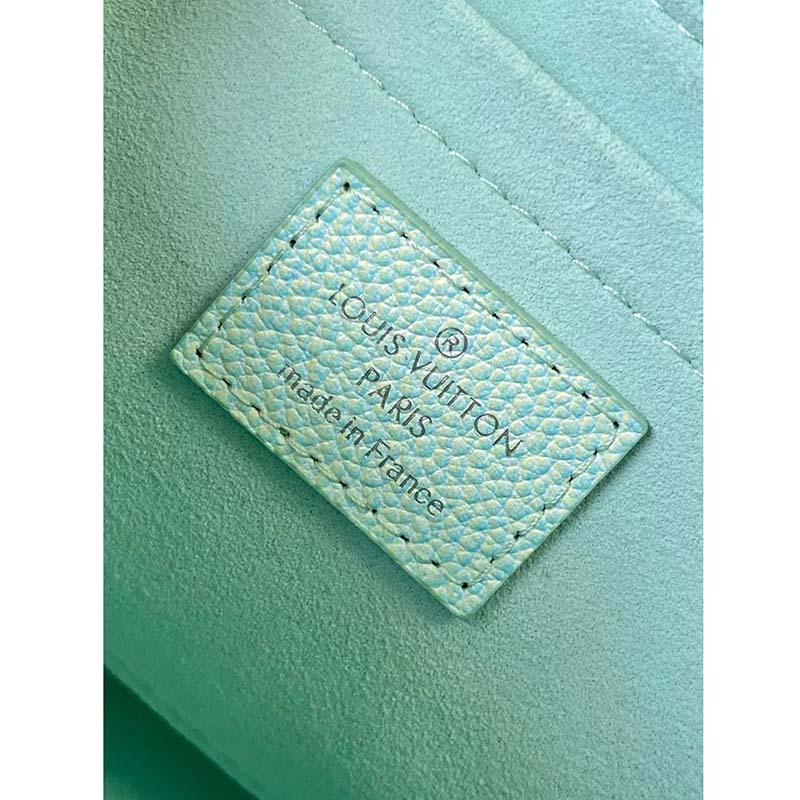 Louis Vuitton Key Pouch Vert D'eau Green in Grained Cowhide