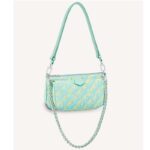 Louis Vuitton LV Women Multi Pochette Accessoires Green Sprayed Embossed Grained Cowhide