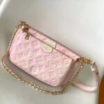 Louis Vuitton LV Women Multi Pochette Accessoires Pink Sprayed Embossed Grained Cowhide - Image 2