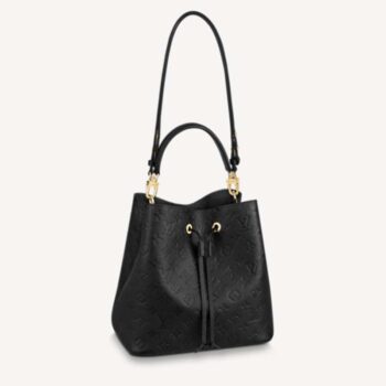 Louis Vuitton LV Women NéoNoé MM Bucket Black Embossed Monogram Empreinte Grained Cowhide