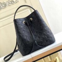 Louis Vuitton LV Women NéoNoé MM Bucket Black Embossed Monogram Empreinte Grained Cowhide (11)