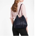 Louis Vuitton LV Women NéoNoé MM Bucket Navy Embossed Monogram Empreinte Grained Cowhide - Image 12