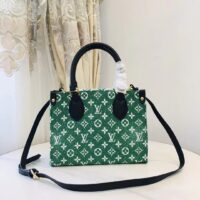 Louis Vuitton LV Women OnTheGo PM Tote Bag Green Monogram Jacquard Velvet (3)