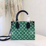 Louis Vuitton LV Women OnTheGo PM Tote Bag Green Monogram Jacquard Velvet - Image 3