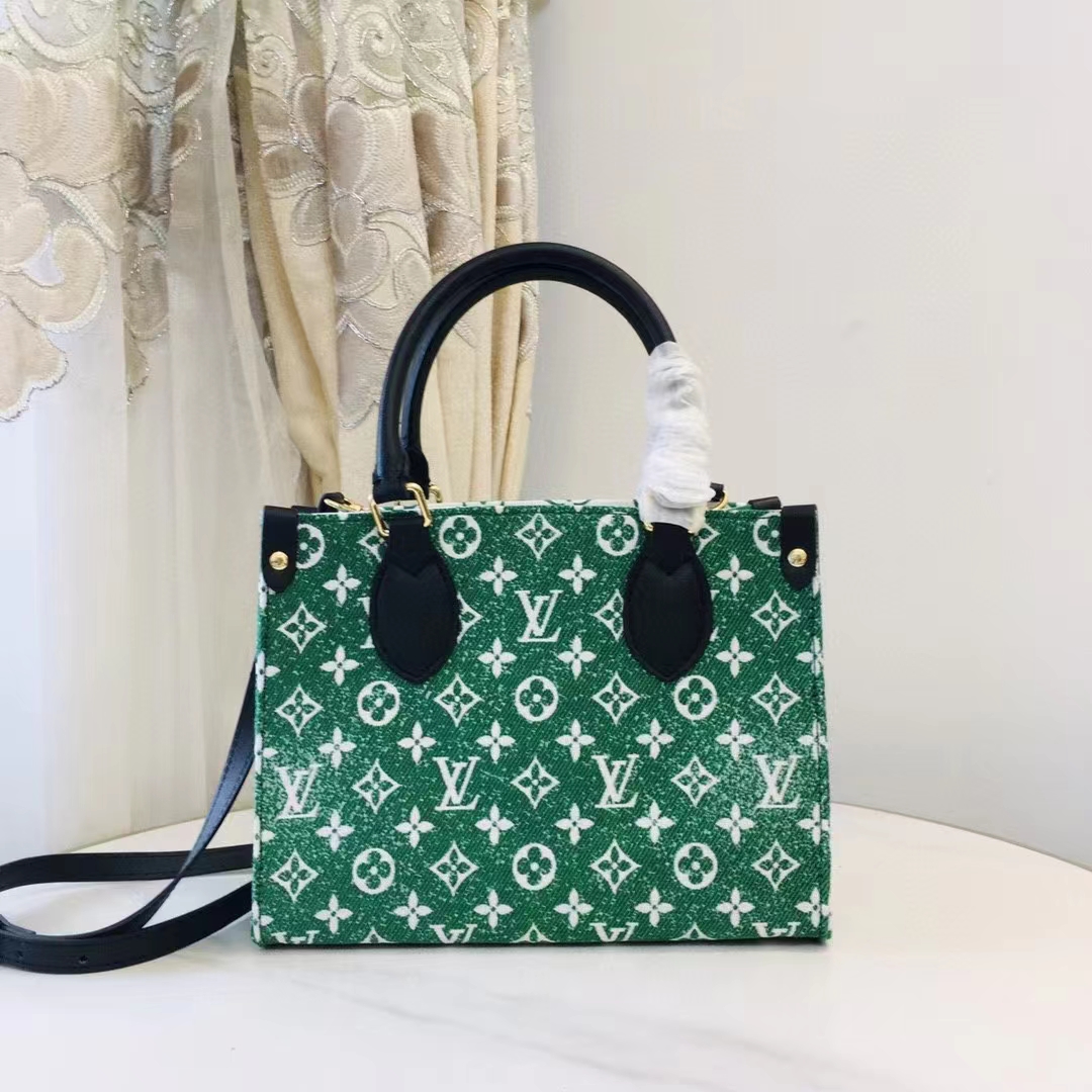 Louis Vuitton Onthego PM Green in Velvet/Leather with Gold-tone - US