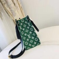 Louis Vuitton LV Women OnTheGo PM Tote Bag Green Monogram Jacquard Velvet (3)