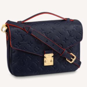 Louis Vuitton LV Women Pochette Métis Bag Navy Red Monogram Grained Cowhide Leather