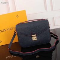 Louis Vuitton LV Women Pochette Métis Bag Navy Red Monogram Grained Cowhide Leather (1)