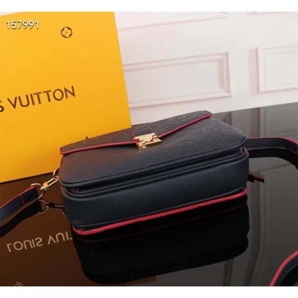 Louis Vuitton LV Women Pochette Métis Bag Navy Red Monogram Grained Cowhide Leather (8)
