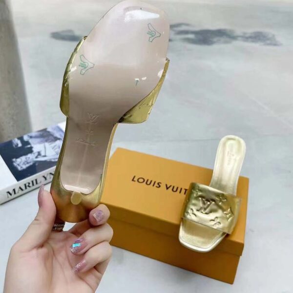 Louis Vuitton LV Women Revival Mule Gold Monogram Embossed Metallic Lambskin (2)