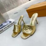 Louis Vuitton LV Women Revival Mule Gold Monogram Embossed Metallic Lambskin - Imagen 5
