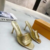 Louis Vuitton LV Women Revival Mule Gold Monogram Embossed Metallic Lambskin (3)