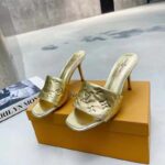 Louis Vuitton LV Women Revival Mule Gold Monogram Embossed Metallic Lambskin - Imagen 6