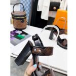 Louis Vuitton LV Women Star Trail Sandal Black Calf Leather Patent Monogram Canvas 9.5 cm Heel – Image 10