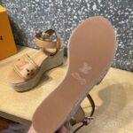 Louis Vuitton LV Women Starboard Wedge Sandal Perforated Calf Leather Rope Rubber - Image 9