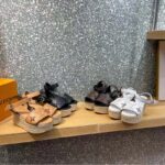 Louis Vuitton LV Women Starboard Wedge Sandal Perforated Calf Leather Rope Rubber - Image 11