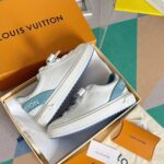 Louis Vuitton LV Women Time Out Sneaker Blue Calf Leather Rubber Outsole - Bild 7