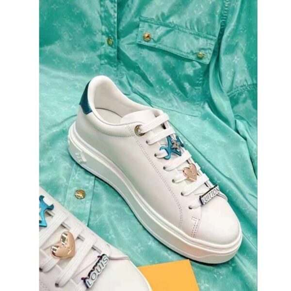 Louis Vuitton LV Women Time Out Sneaker Light Blue Smooth Calf Leather (1)