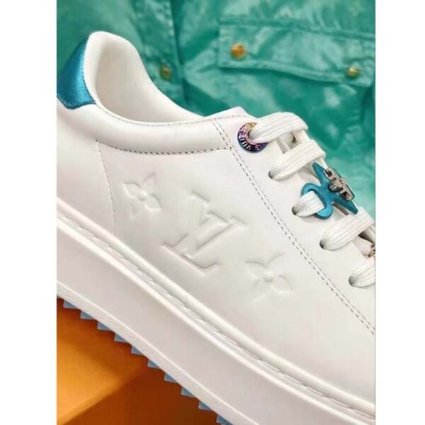 Louis Vuitton LV Women Time Out Sneaker Light Blue Smooth Calf Leather (10)