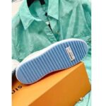 Louis Vuitton LV Unisex Time Out Sneaker Light Blue Smooth Calf Leather - Image 7