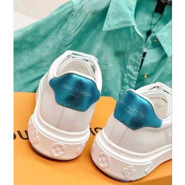 Louis Vuitton LV Women Time Out Sneaker Light Blue Smooth Calf Leather (4)