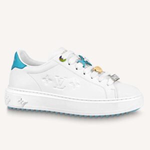 Louis Vuitton LV Women Time Out Sneaker Light Blue Smooth Calf Leather
