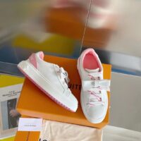 Louis Vuitton LV Women Time Out Sneaker Pink Calf Leather Rubber Outsole (6)