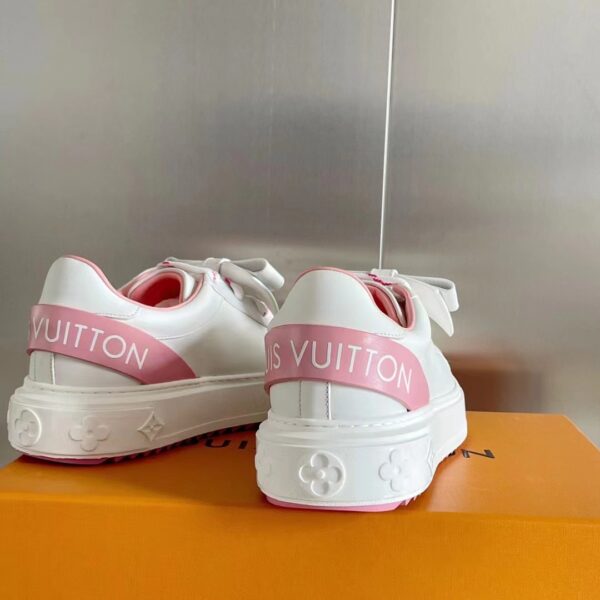 Louis Vuitton LV Women Time Out Sneaker Pink Calf Leather Rubber Outsole (4)