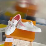 Louis Vuitton LV Women Time Out Sneaker Pink Calf Leather Rubber Outsole - immagine 5