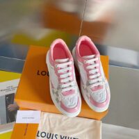 Louis Vuitton LV Women Time Out Sneaker Pink Monogram Embossed Calf Leather (6)