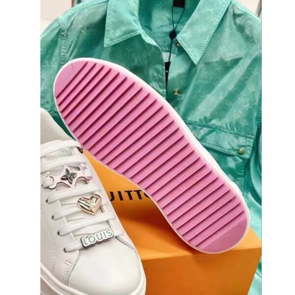 Louis Vuitton LV Women Time Out Sneaker Rose Clair Pink Smooth Calf Leather (10)